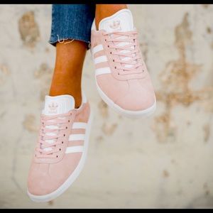 Youthful, pink, Adidas Gazelle sneakers!